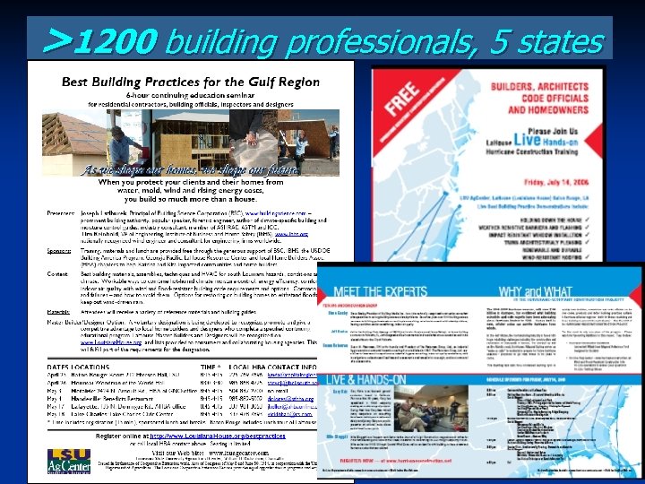 >1200 building professionals, 5 states 