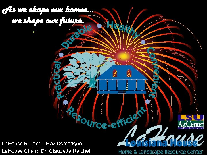 As we shape our homes… we shape our future. La. House Builder : Roy