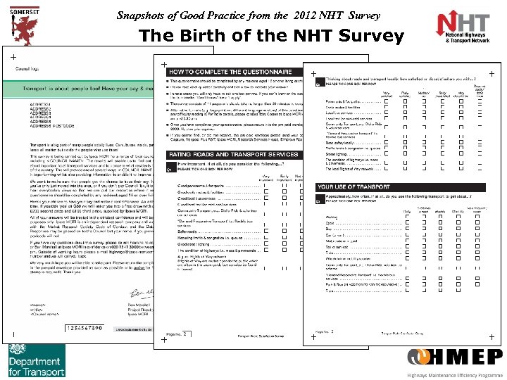 Snapshots of Good Practice from the 2012 NHT Survey The Birth of the NHT