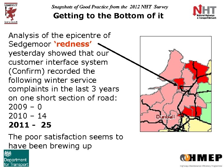 Snapshots of Good Practice from the 2012 NHT Survey Getting to the Bottom of