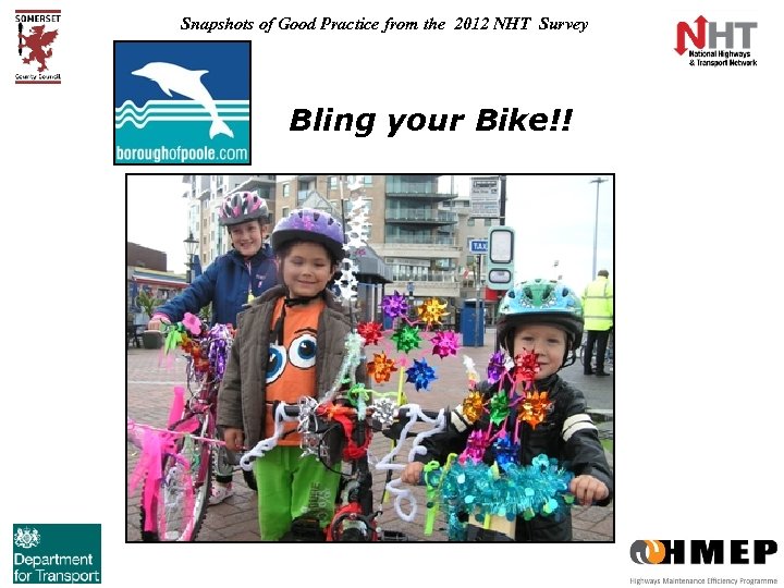 Snapshots of Good Practice from the 2012 NHT Survey Bling your Bike!! 