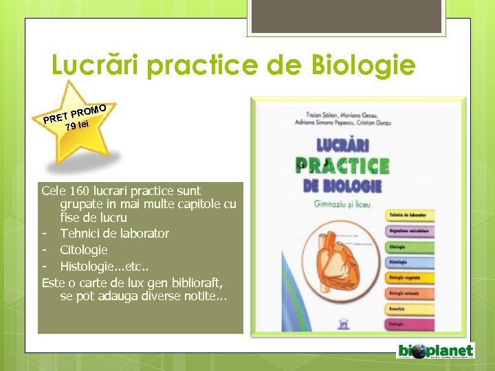 Lucrări practice de Biologie MO T PRO PRE 79 lei Cele 160 lucrari practice