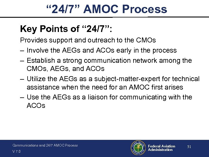 “ 24/7” AMOC Process Key Points of “ 24/7”: Provides support and outreach to