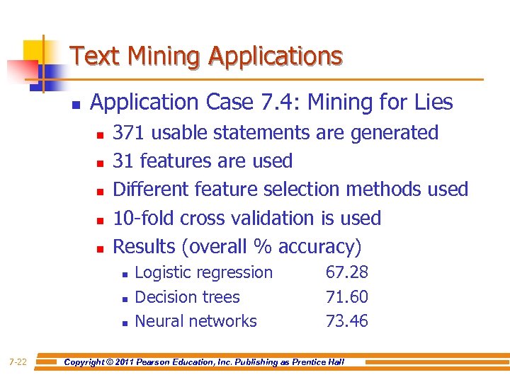 Text Mining Applications n Application Case 7. 4: Mining for Lies n n n