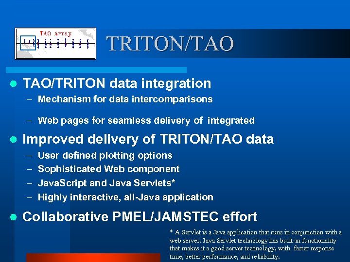 TRITON/TAO l TAO/TRITON data integration – Mechanism for data intercomparisons – Web pages for