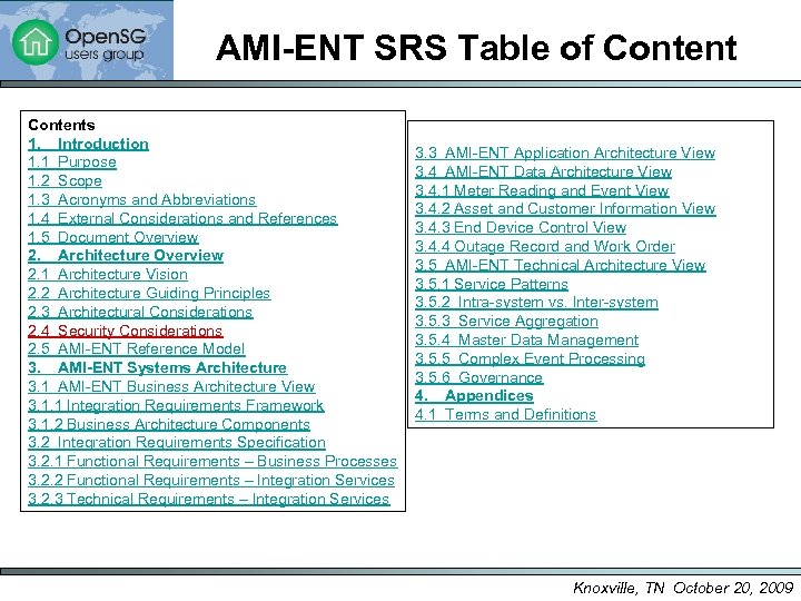 AMI-ENT SRS Table of Contents 1. Introduction 1. 1 Purpose 1. 2 Scope 1.