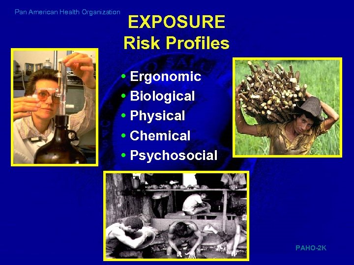 Pan American Health Organization EXPOSURE Risk Profiles • Ergonomic • Biological • Physical •