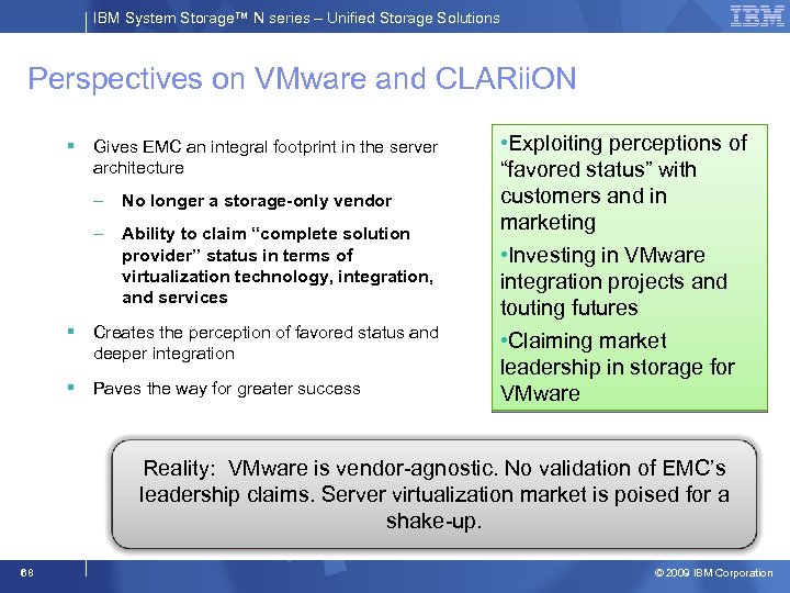 IBM System Storage™ N series – Unified Storage Solutions Perspectives on VMware and CLARii.