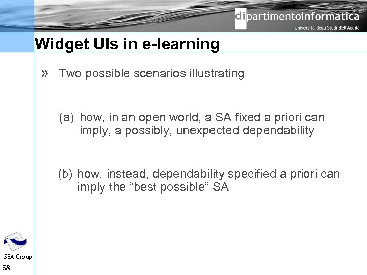 Widget UIs in e-learning » Two possible scenarios illustrating (a) how, in an open