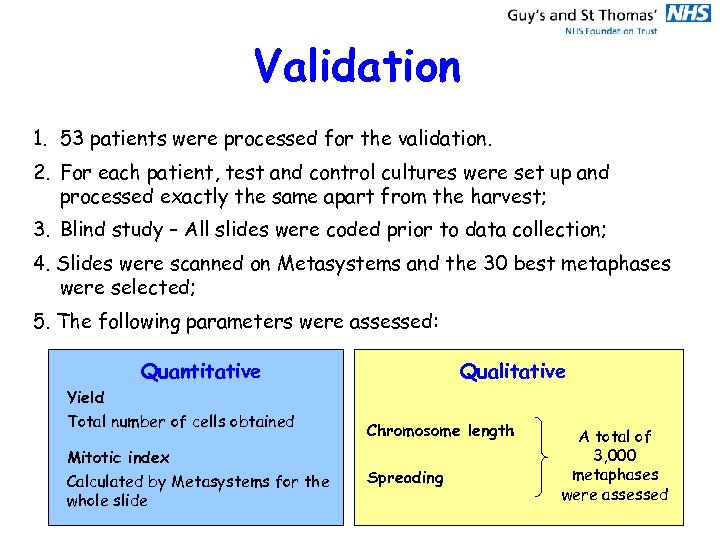 Validation 1. 53 patients were processed for the validation. 2. For each patient, test