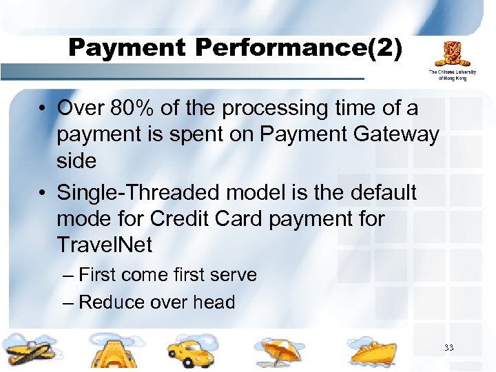 Payment Performance(2) • Over 80% of the processing time of a payment is spent