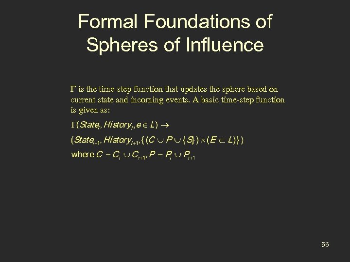 Formal Foundations of Spheres of Influence is the time-step function that updates the sphere