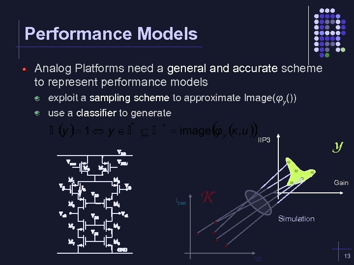 Performance Models Analog Platforms need a general and accurate scheme to represent performance models