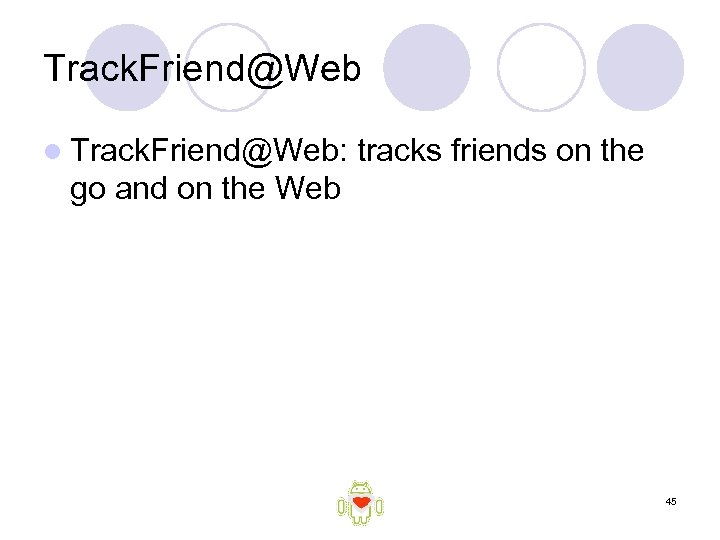 Track. Friend@Web l Track. Friend@Web: tracks friends on the go and on the Web