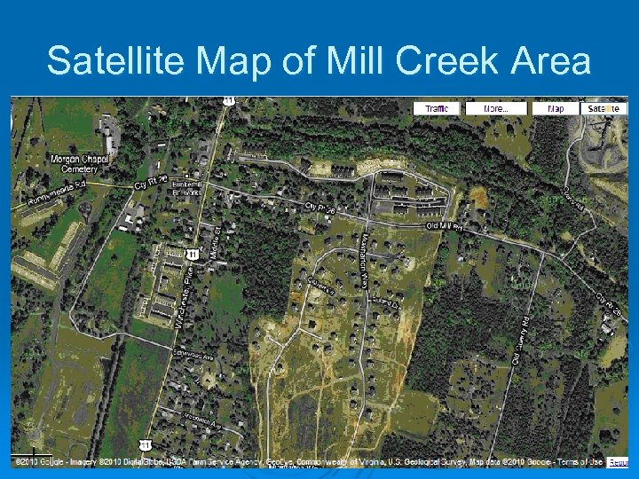 Satellite Map of Mill Creek Area 