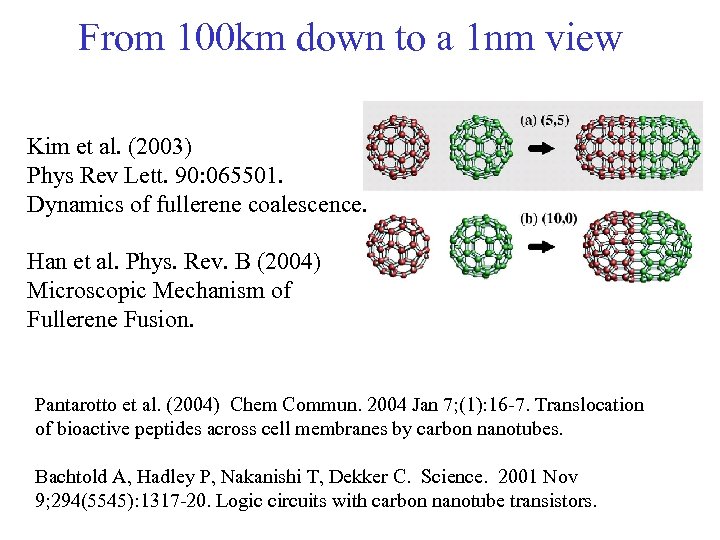 From 100 km down to a 1 nm view Kim et al. (2003) Phys