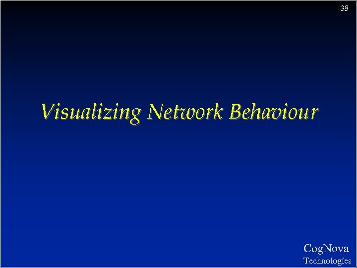 38 Visualizing Network Behaviour Cog. Nova Technologies 