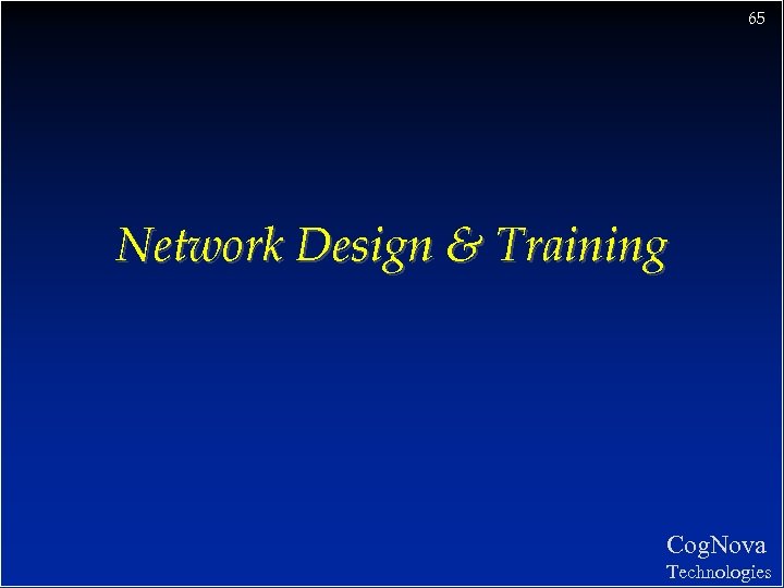 65 Network Design & Training Cog. Nova Technologies 