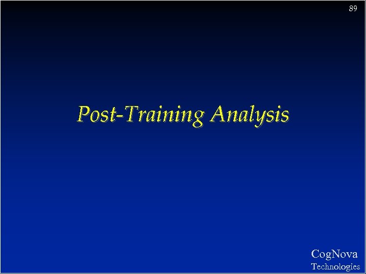 89 Post-Training Analysis Cog. Nova Technologies 