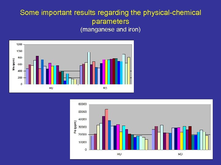 Some important results regarding the physical-chemical parameters (manganese and iron) 
