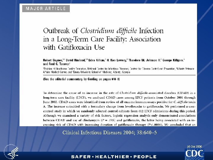 Clinical Infectious Diseases 2004; 38: 640– 5 16 Oct 2006 