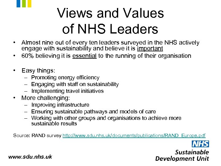 Views and Values of NHS Leaders • Almost nine out of every ten leaders