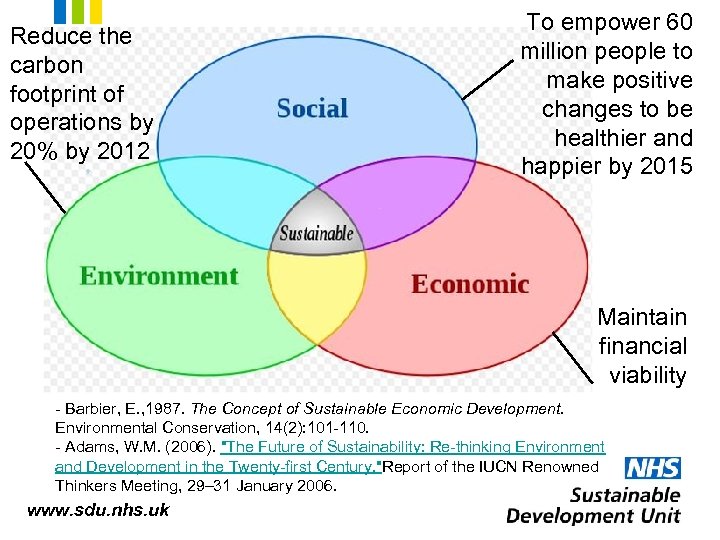 Reduce the carbon footprint of operations by 20% by 2012 To empower 60 million