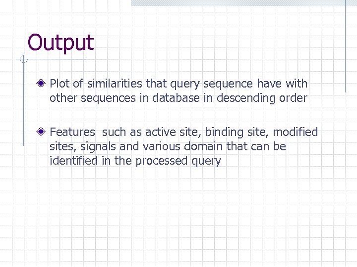Output Plot of similarities that query sequence have with other sequences in database in