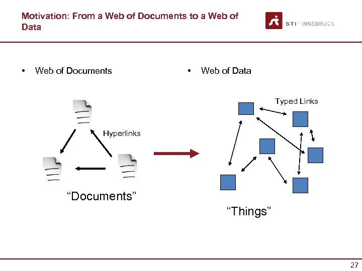 Motivation: From a Web of Documents to a Web of Data • Web of