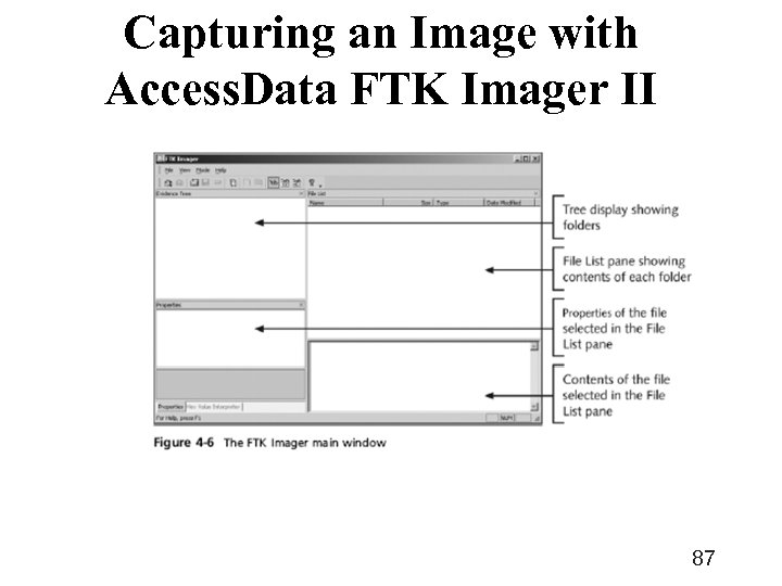 Capturing an Image with Access. Data FTK Imager II 87 