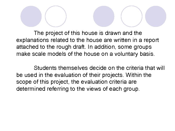 The project of this house is drawn and the explanations related to the house