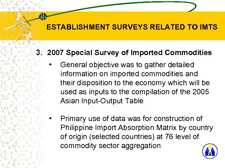 ESTABLISHMENT SURVEYS RELATED TO IMTS 3. 2007 Special Survey of Imported Commodities • General