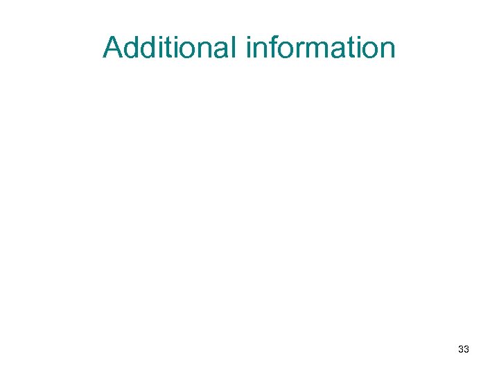 Additional information 33 
