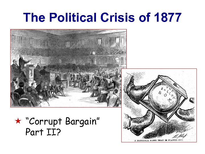 The Political Crisis of 1877 « “Corrupt Bargain” Part II? 