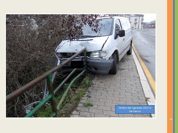 Sinistro del 2 gennaio 2013 in Via Cavour 14 