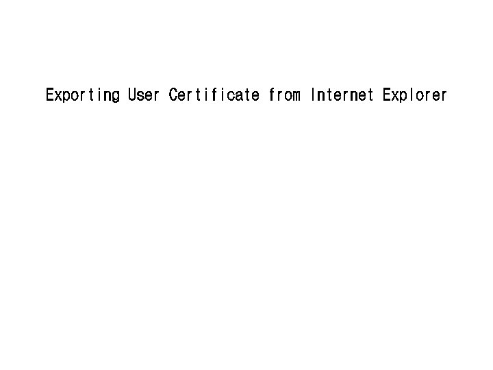 Exporting User Certificate from Internet Explorer 