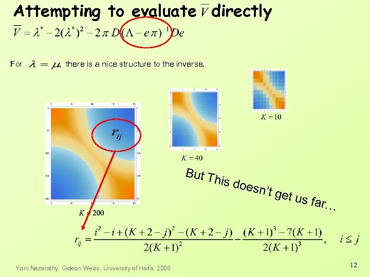 Attempting to evaluate directly For , there is a nice structure to the inverse.