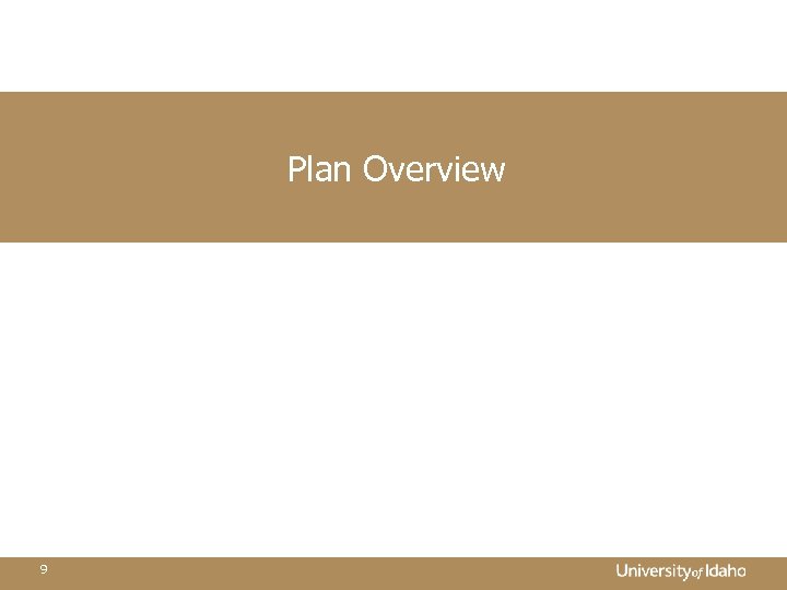 Plan Overview 9 