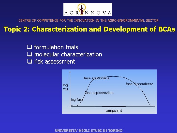 CENTRE OF COMPETENCE FOR THE INNOVATION IN THE AGRO-ENVIRONMENTAL SECTOR Topic 2: Characterization and