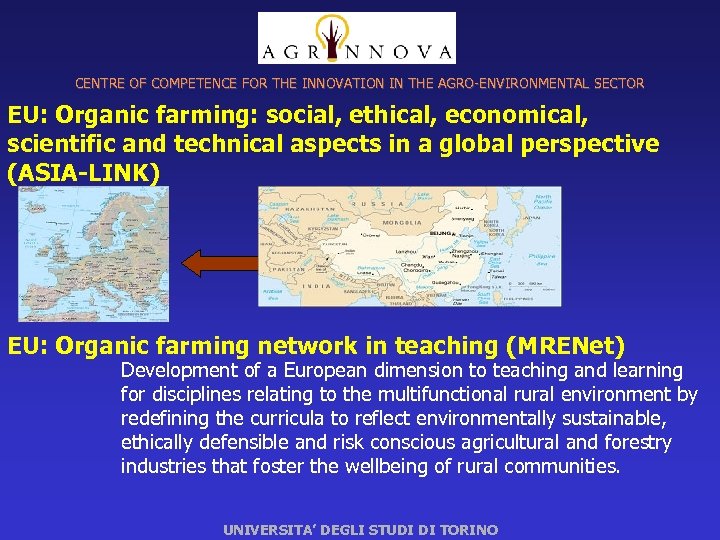 CENTRE OF COMPETENCE FOR THE INNOVATION IN THE AGRO-ENVIRONMENTAL SECTOR EU: Organic farming: social,