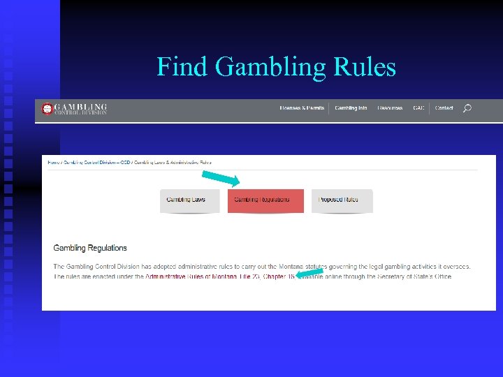 Find Gambling Rules 