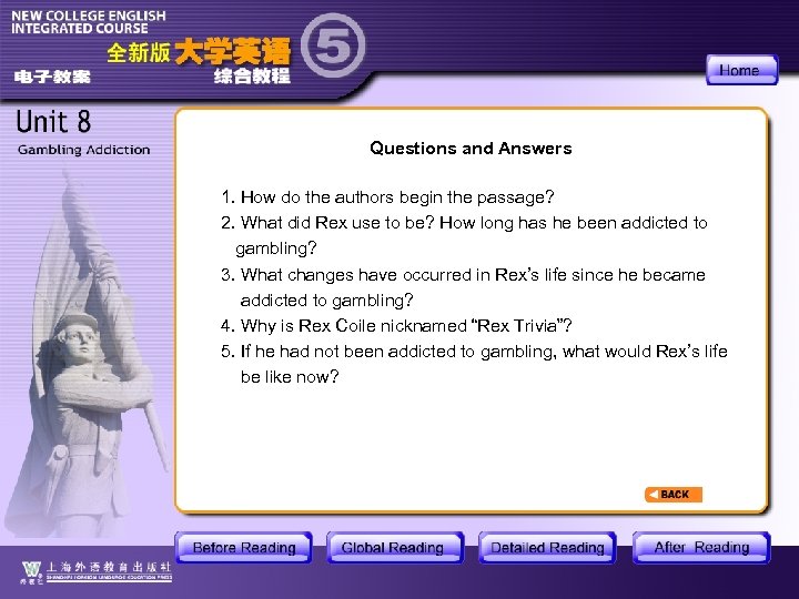 Questions and Answers 1. How do the authors begin the passage? 2. What did