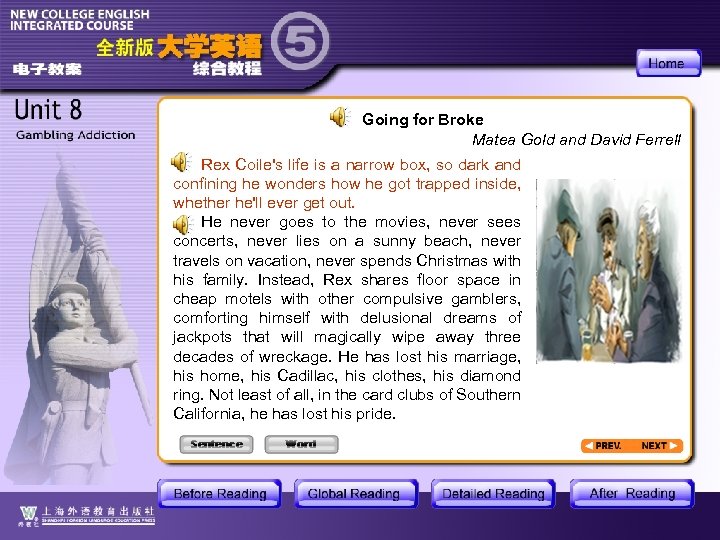 Going for Broke Matea Gold and David Ferrell Rex Coile's life is a narrow