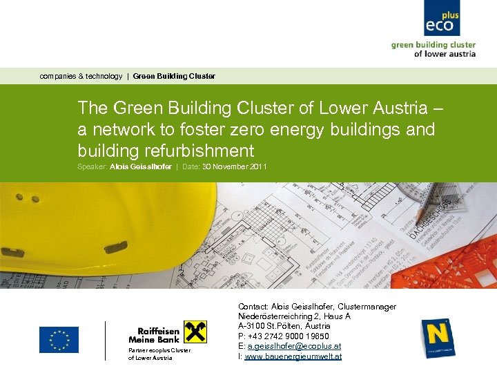 companies & technology | Green Building Cluster The Green Building Cluster of Lower Austria