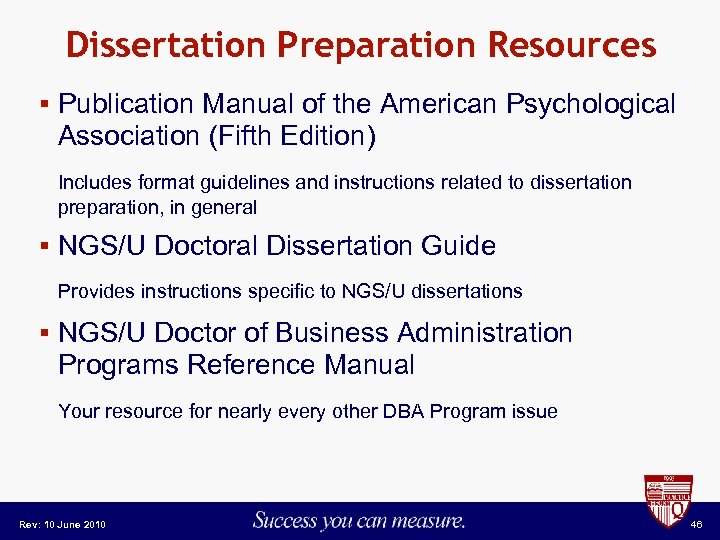 Dissertation Preparation Resources § Publication Manual of the American Psychological Association (Fifth Edition) Includes