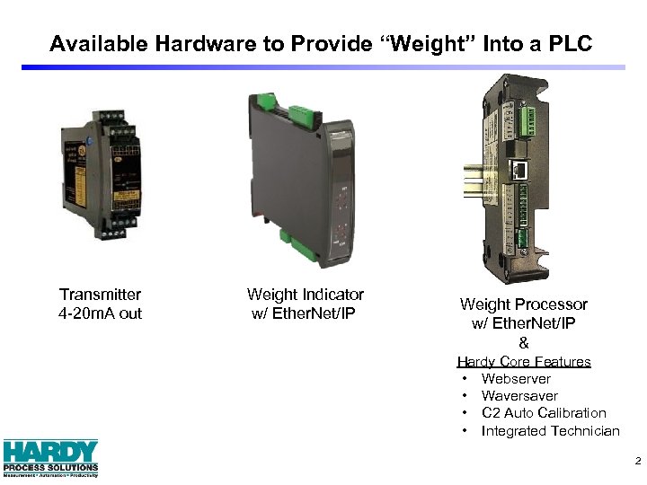 Available Hardware to Provide “Weight” Into a PLC Transmitter 4 -20 m. A out