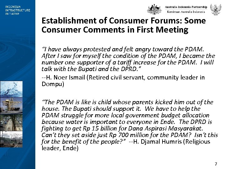 Establishment of Consumer Forums: Some Consumer Comments in First Meeting “I have always protested