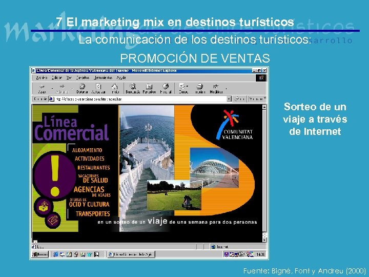 7 El marketing mix en destinos turísticos La comunicación de los destinos turísticos: PROMOCIÓN