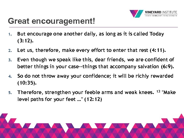 Great encouragement! 1. But encourage one another daily, as long as it is called