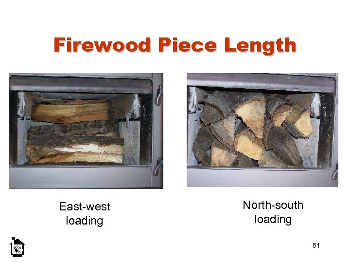 Firewood Piece Length East-west loading North-south loading 51 
